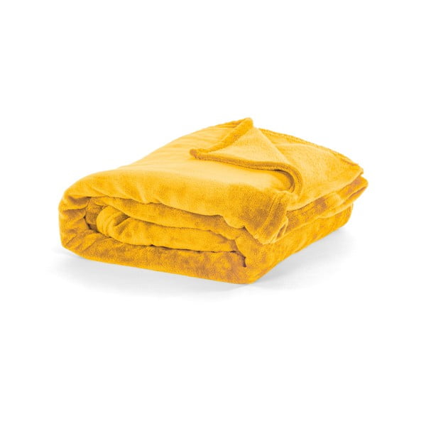Copriletto giallo in micropush per letto singolo 150x200 cm Cosy - Tiseco Home Studio