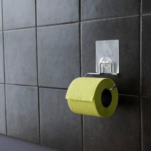 Supporto autoadesivo in acciaio cromato per carta igienica Bestlock Magic Bath - Compactor-image-3