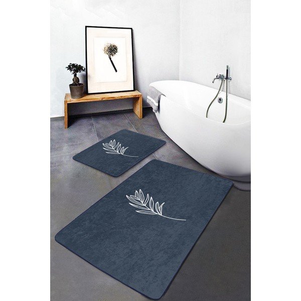 Tappetini da bagno blu in set da 2 100x60 cm - Minimalist Home World-image-2