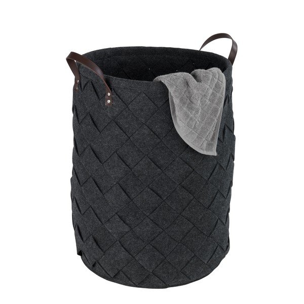 Cesto portabiancheria nero , volume 75 l Trovo - Wenko-image-2