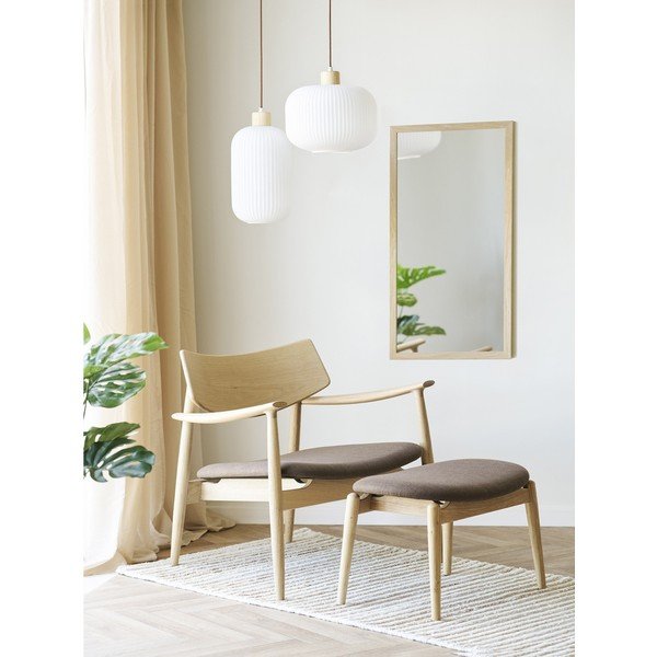 Lampadario bianco con paralume in vetro ø 20 cm Argalo – House Nordic-image-1