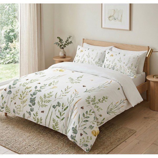 Set copripiumino e federa bianco per letto singolo 200x140 cm Gardenia – Mijolnir-image-1