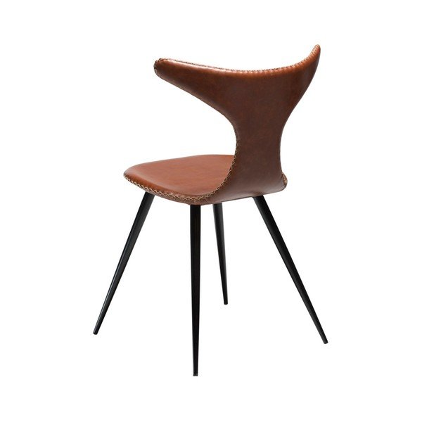 Sedia in similpelle marrone e Dolphin - DAN-FORM Denmark-image-1