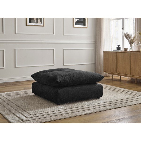 Poggiapiedi nero con rivestimento in ciniglia Neil – Bobochic Paris-image-1