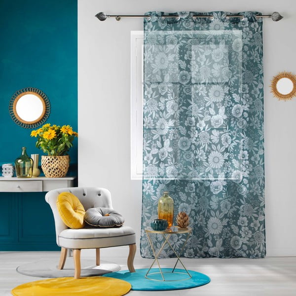 Tenda sottile blu in voile 140x280 cm Milady – douceur d'intérieur-image-2