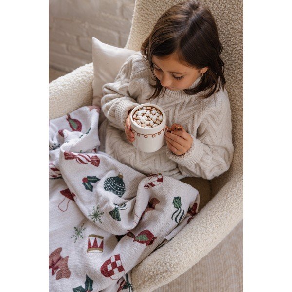 Coperta bianca a tema natalizio 130x160 cm Yule – Bloomingville-image-3