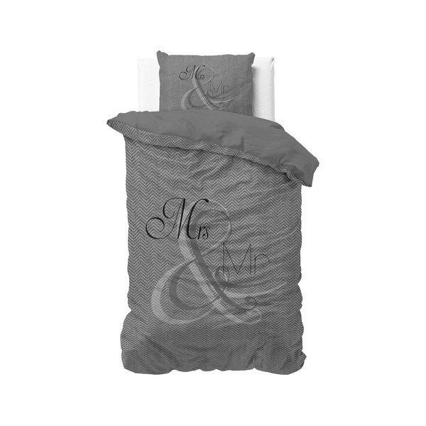 Biancheria da letto singola in cotone Mr and Mrs Knitted, 140 x 200/220 cm - Pure Cotton