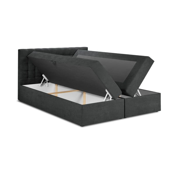 Letto boxspring grigio scuro con contenitore 180x200 cm Jade - Mazzini Beds-image-3