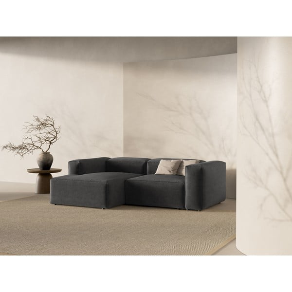 Divano angolare grigio scuro (con penisola a sinistra/con chaise lounge) Bergamo – Cosmopolitan Design-image-1