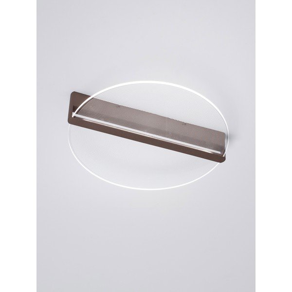 Plafoniera LED marrone in alluminio con paralume in vetro acrilico con intensità regolabile Noah – Nova Luce-image-3