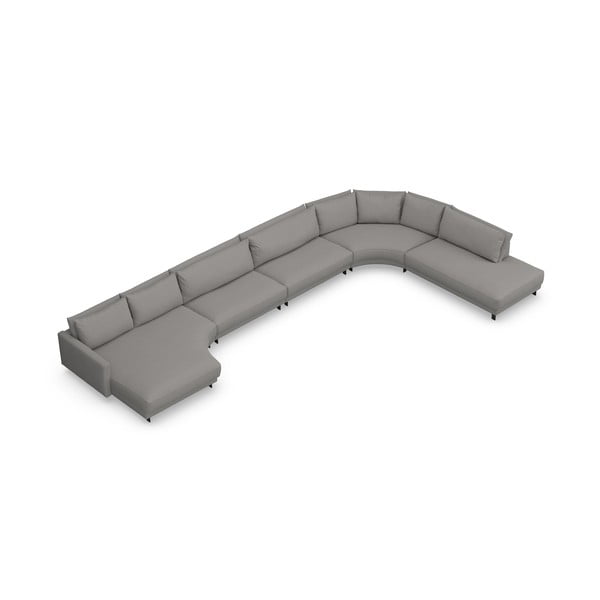 Divano angolare a U grigio chiaro Samba - Furninova-image-3