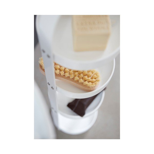 Supporto rotondo in legno bianco a quattro livelli Mezza - Wireworks-image-1