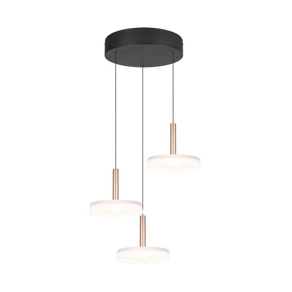 Lampadario a LED dimmerabile in nero, bianco e oro con paralume in vetro ø 35 cm Celeste - Trio-image-2