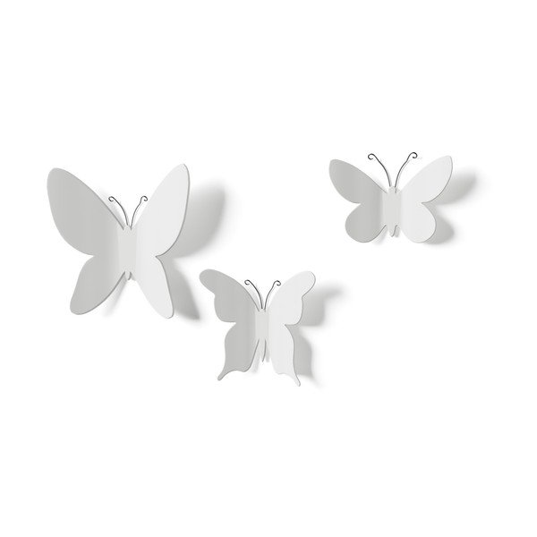 Set di 9 decorazioni murali 3D bianche Butterflies - Umbra-image-3