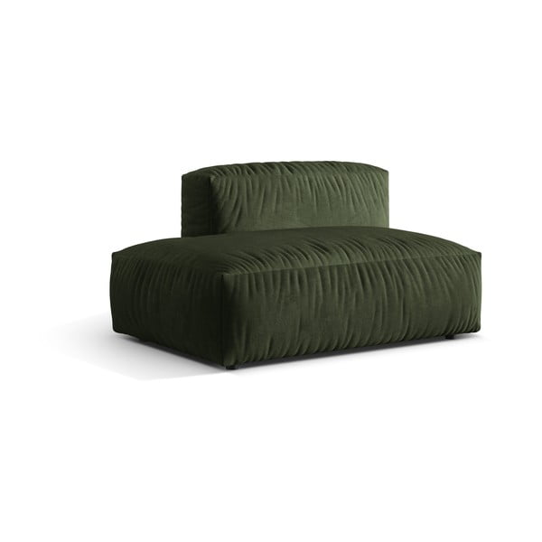 Parte divano componibile verde (con penisola a sinistra) con rivestimento in velluto Martina – Micadoni -image-1