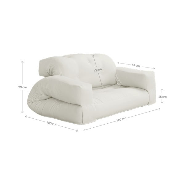 Černá rozkládací pohovka 140 cm Hippo - Karup Design-image-3