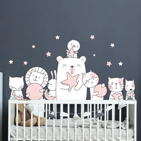 Adesivo murale per bambini Star Guardian Animals, 90 x 60 cm - Ambiance-image-1