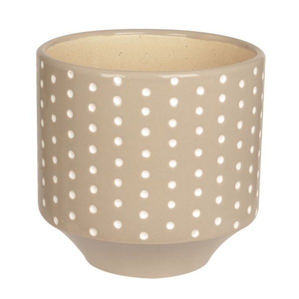 Keramický květináč Present Time  Dots Warm Grey