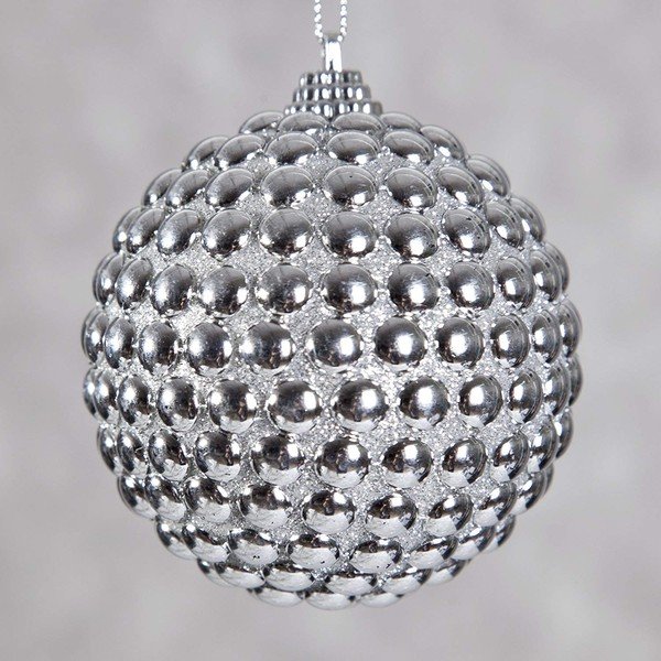 Set di 6 ornamenti natalizi in plastica in argento Shine - DecoKing