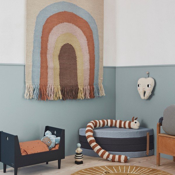 Tappeto per bambini marrone in misto lana ø95 cm Lion – OYOY Mini-image-2