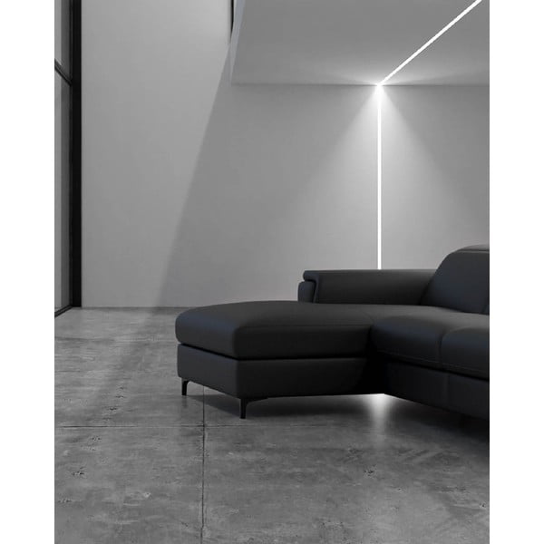 Divano angolare in pelle grigio scuro (angolo sinistro) Brito - MESONICA-image-3