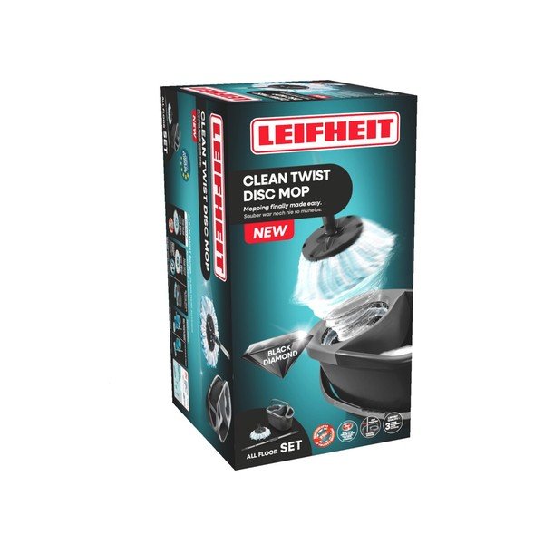 Mop con secchio con panno a rotante Clean Twist Disc Mop Ergo Black – LEIFHEIT-image-2