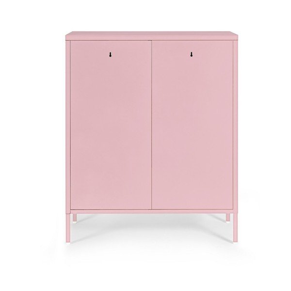 Armadietto rosa chiaro in metallo con chiusura a chiave 80x101,5x40 cm Cambridge – Yes Everyday-image-4