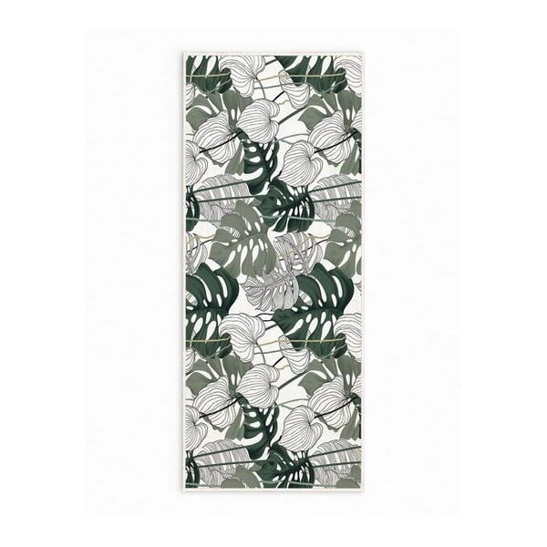 Tappeto bianco-verde lavabile  80x150 cm Monstera - Oyo Concept