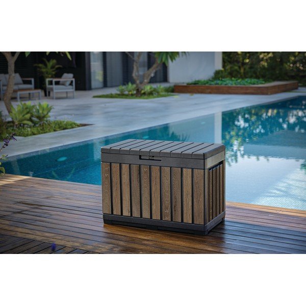 Contenitore da giardino marrone scuro in plastica Deco – Keter-image-1