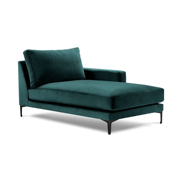 Poltrona lounge in velluto blu turchese, angolo destro Harmony - Kooko Home