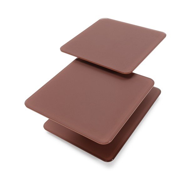 Tavolino da salotto color terracotta in vetro 54x115 cm Elvi – Marckeric-image-3