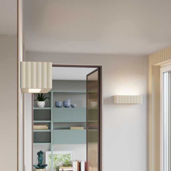 Lampada da parete beige in ceramica Rivena – Sollux-image-3