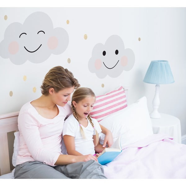 Set di 3 adesivi murali Clouds Smile - Dekornik-image-1