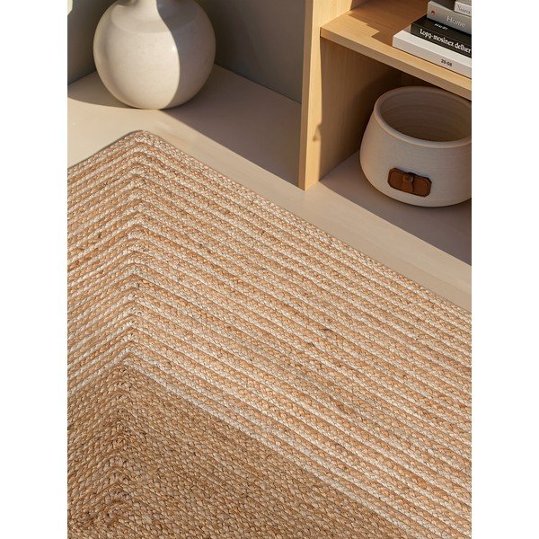 Tappeto di colore naturale/colore naturale chiaro in iuta reversibile/tessuto a mano 120x170 cm Juno – Hanse Home-image-3