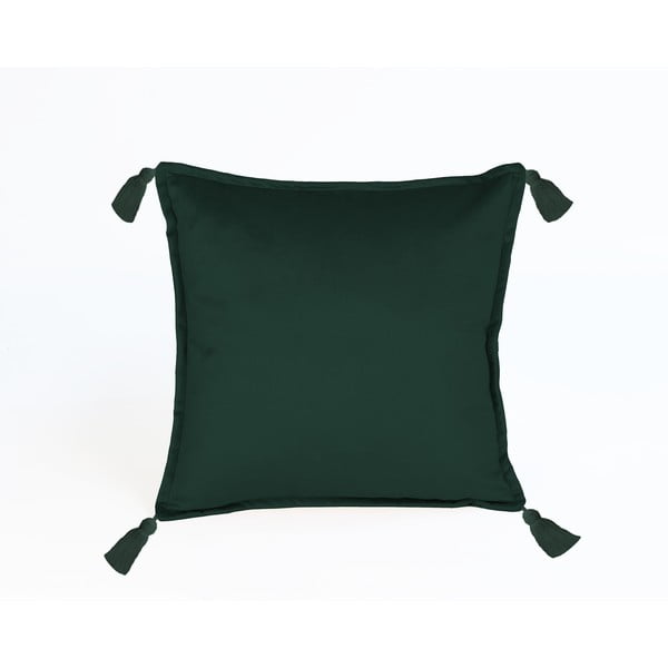 Cuscino in velluto verde scuro Borlas, 45 x 45 cm - Velvet Atelier