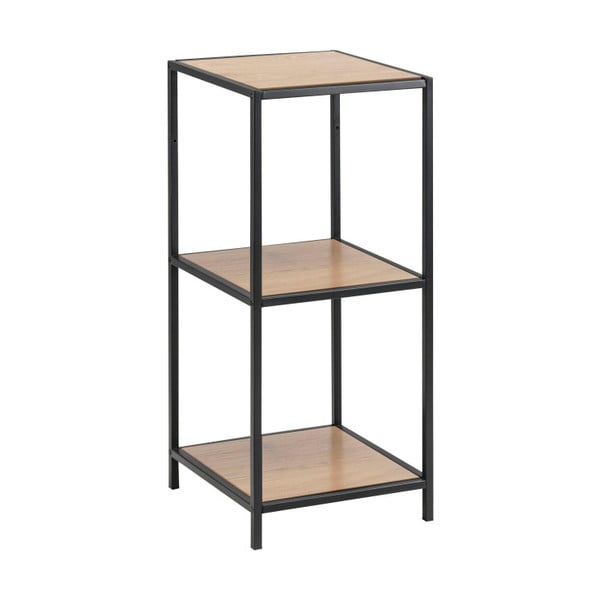 Libreria nera-color legno naturale effetto rovere 35x83 cm Seaford - Actona-image-2