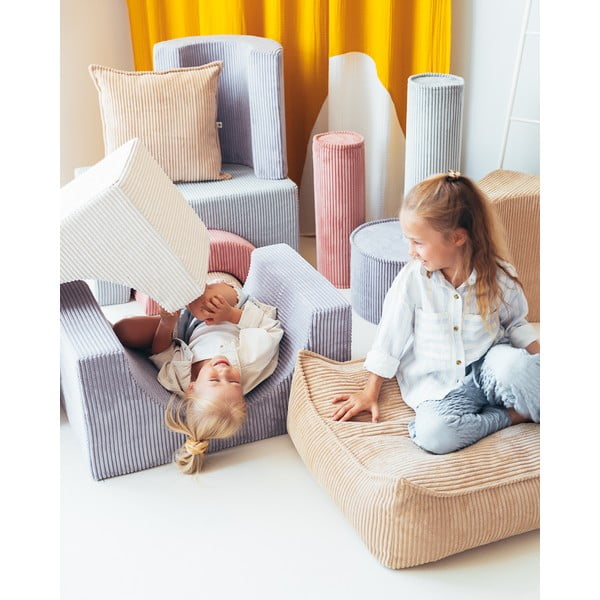 Pouf a sacco per bambini marrone chiaro con rivestimento in velluto a coste Square – Wigiwama-image-2