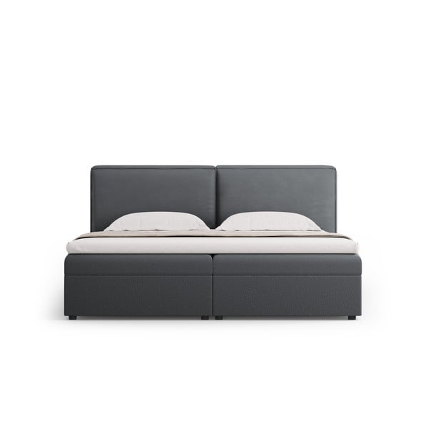 Letto boxspring in grigio scuro con contenitore 160x200 cm Arendal – Cosmopolitan Design-image-4