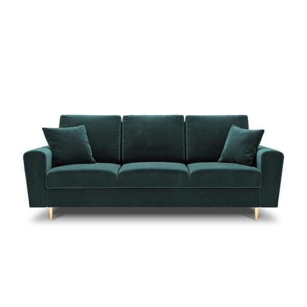 Divano color petrolio allungabile e con contenitore con rivestimento in velluto 235 cm Kyoto – Cosmopolitan Design