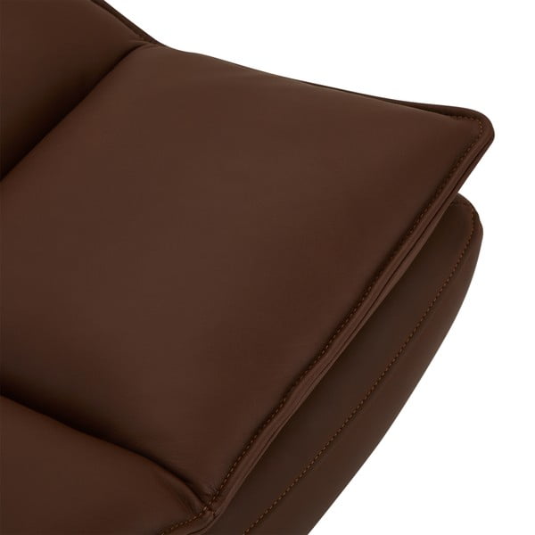 Pouf in pelle marrone scuro Miami - Furnhouse-image-3