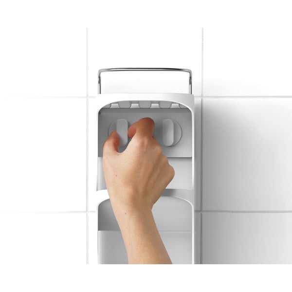 Mensola in plastica bianca autoportante per il bagno Capsule - Joseph Joseph-image-2