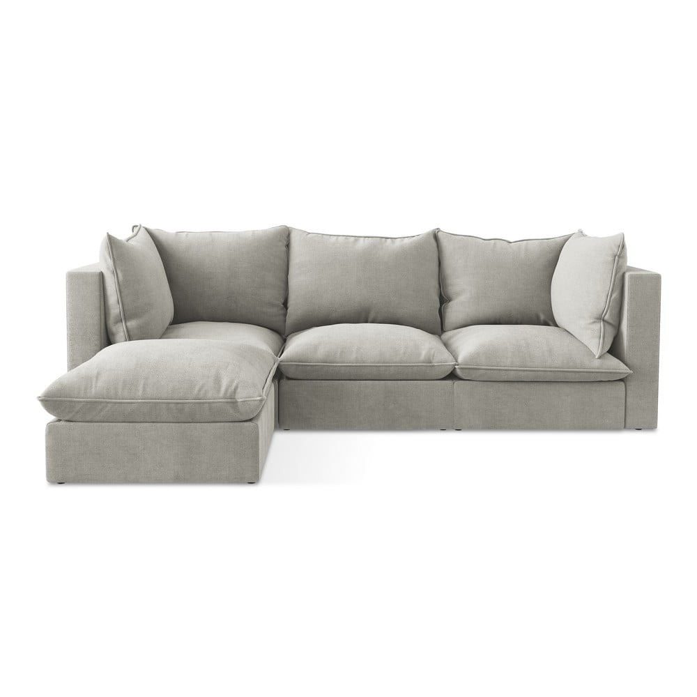 Divano angolare grigio chiaro (con penisola a sinistra/con chaise lounge) Manao – Makamii | Divani ad angolo