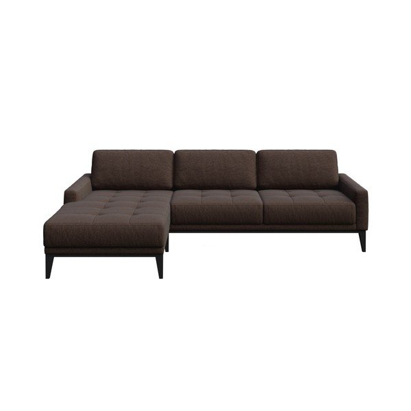 Divano angolare marrone Musso Tufted, angolo sinistro - MESONICA