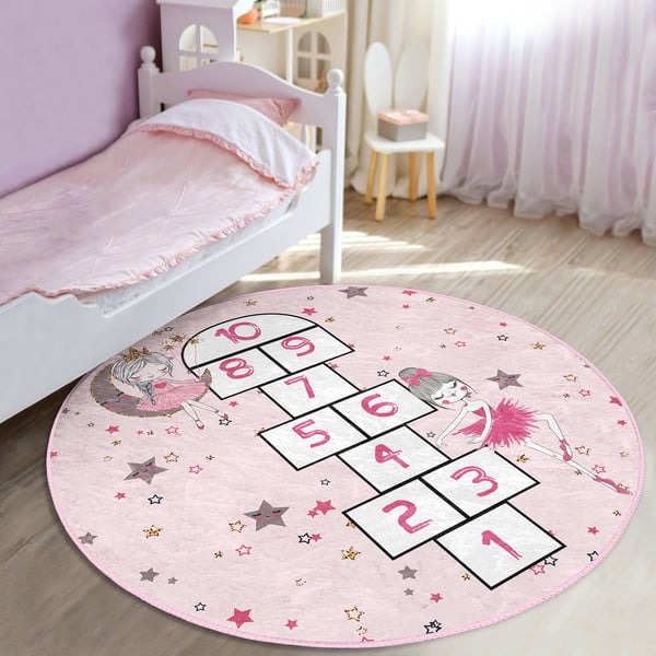 Tappeto rosa per bambini ø 100 cm Comfort - Mila Home-image-3