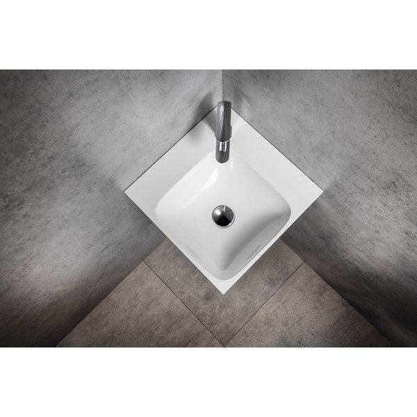 Lavabo bianco in composito minerale 40x40 cm Emona – Sapho-image-1