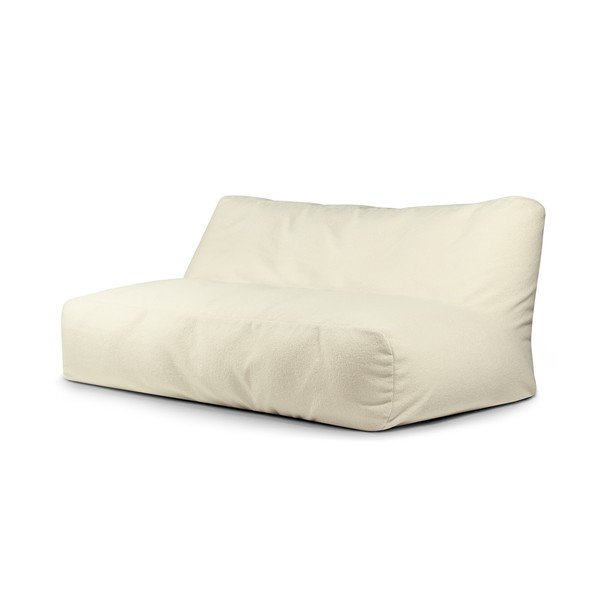 Puof a sacco color crema con rivestimento in bouclé Sofa Tube 190 – SLOWDOWN