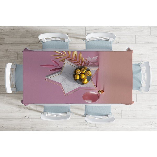 Tovaglia in misto cotone Rosa , 140 x 180 cm Star - Minimalist Cushion Covers-image-1