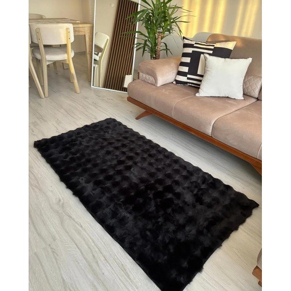 Tappeto nero lavabile 150x230 cm Bubble Black - Mila Home-image-1