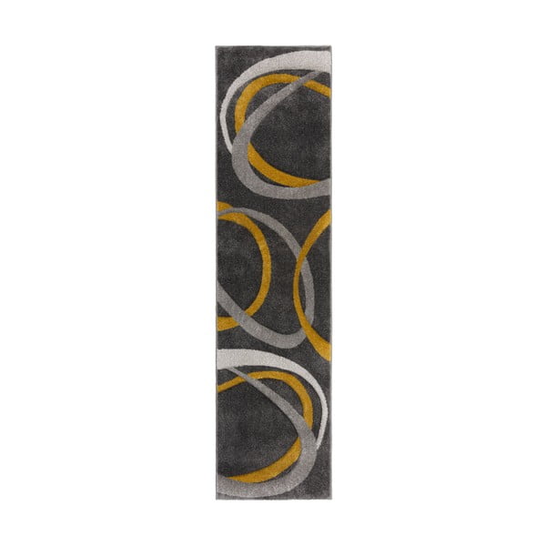 Passatoia color ocra-grigio 60x230 cm Elude Orb - Flair Rugs