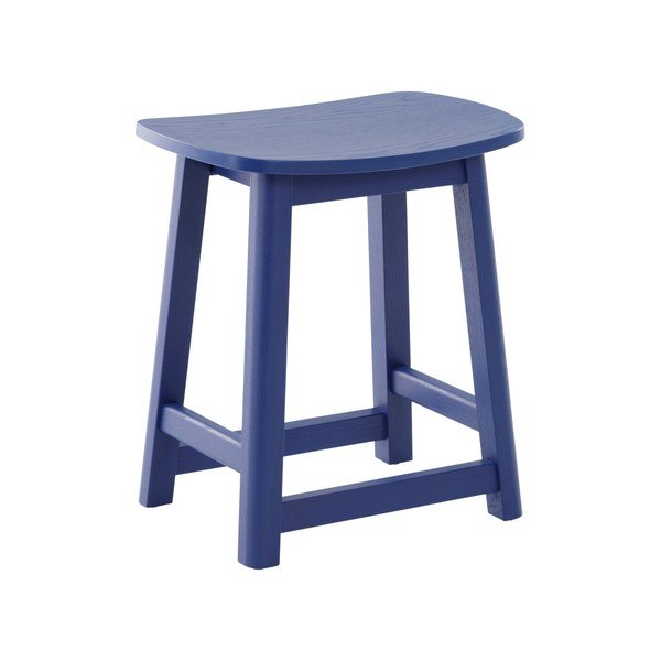 Sgabello blu in frassino massiccio Selene – Jotex